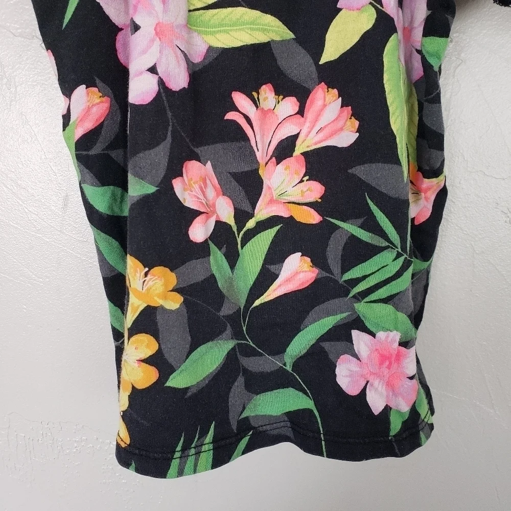 The Children's Place Toddler Girl 4T Cold Shoulder Top Black Tropical Floral